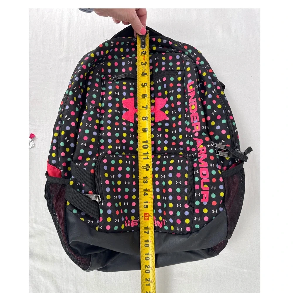 Under Armour Storm 1 Backpack Black Neon Polka Dot Laptop Bag Athletic School